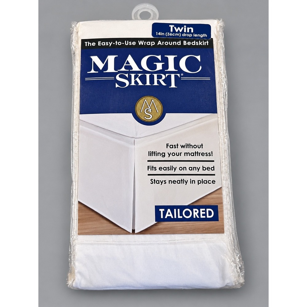 Bed Maker's Magic Skirt Bed Skirt Twin White New Wrap Around Tailored